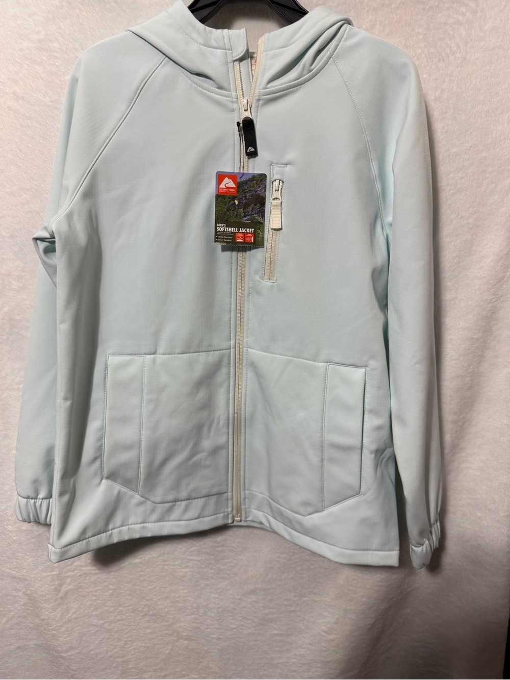 Quiksilver Women's Pale Blue Softshell Hooded Utility Jacket XL 14/16